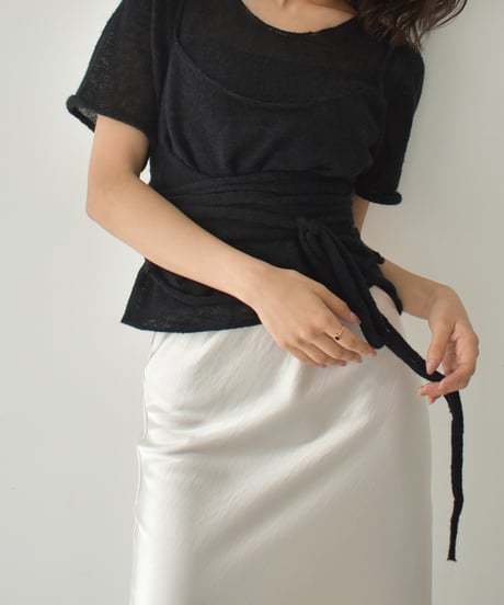 Layered Halfsleeve Sheer Knit t1911-435