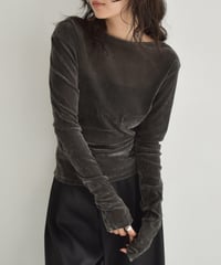 Sheer Velor Long Sleeve Tops t1911-472