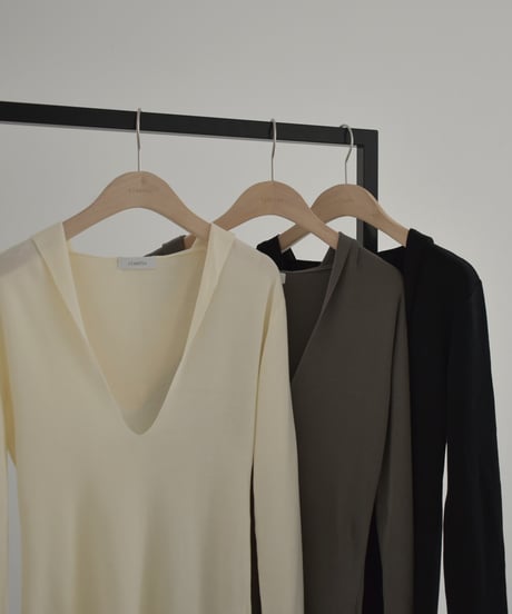 Vneck Hood Knit Tops t1911-503