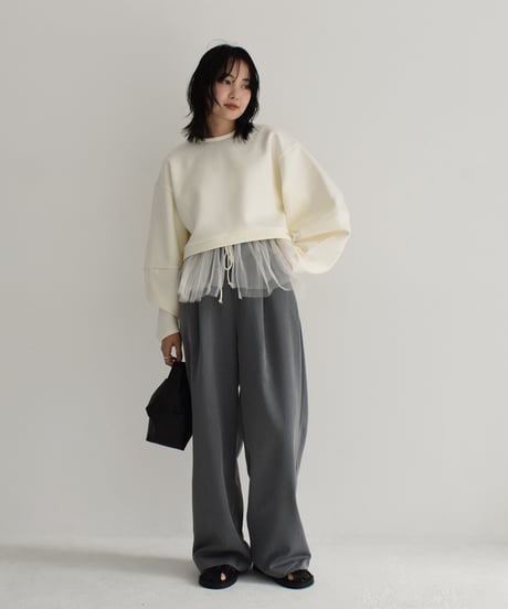 Tulle Hem Sweat Pullover t1911-255