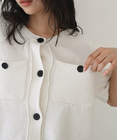 Halfsleeve Pocket Knit Cardigan t1911-531