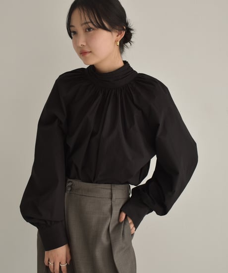 Tuck Stand Collar Blouse t1911-263