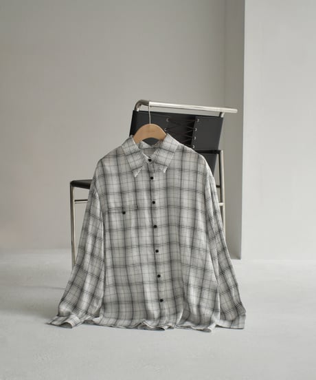 Sheer Loose Check Shirt t1911-457