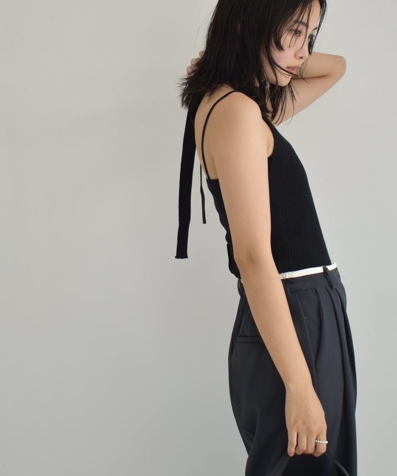 Halterneck Ribbon Knit Tops t1911-283 | cizatto