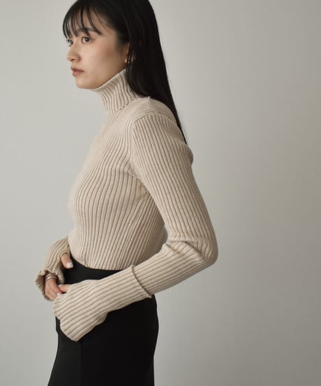 Fingerhole Turtle Neck Knit t1911-155