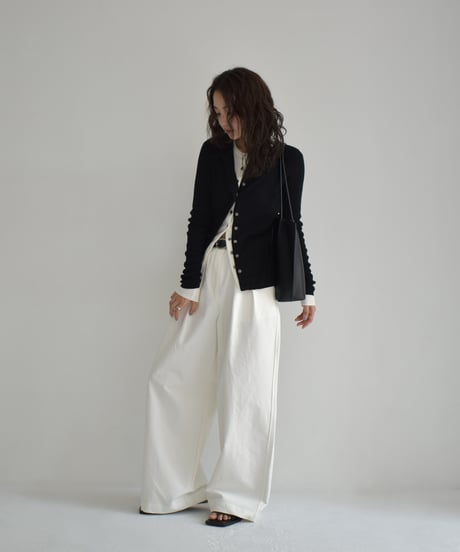 Cotton Tuck Wide Pants bo2000-139
