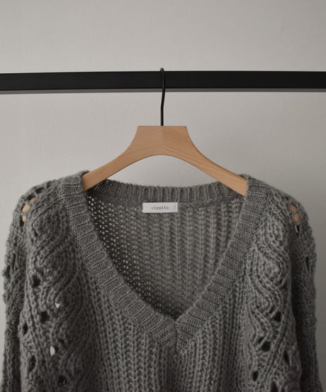 Openwork Vneck Knit t1911-94