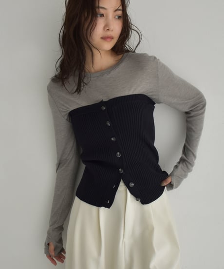 Rib Knit Baretop t1911-375