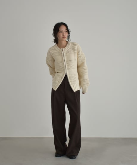 Front Zip Knit Cardigan t1911-492