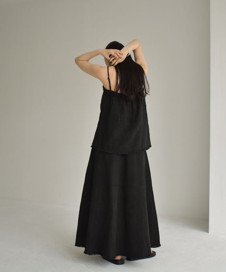 Cottonlinen Jacquard Flare Skirt【セットアップ着用可能】 bo2000-91