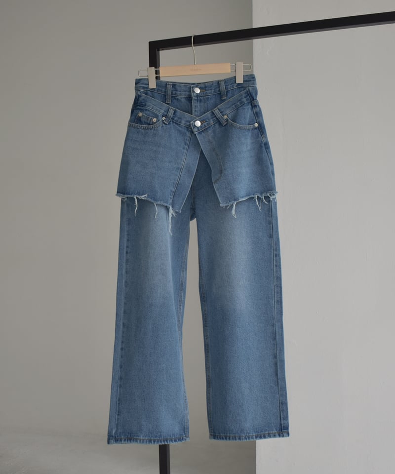 Layered Denim Pants bo2000-106 | cizatto Layered Denim Pants bo2000-106 | cizatto