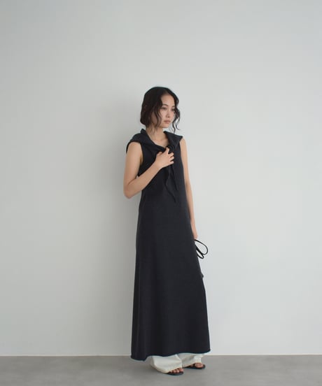 Stole Set Nosleeve Knit Onepiece op-0202009561