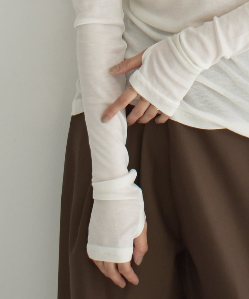 Finger Hole Sheer Tops t1911-343 | cizatto