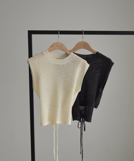 Back Ribbon Mesh Tops t1911-548
