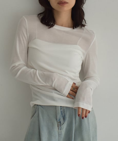 Long sleeve Sheer Tops t1911-444