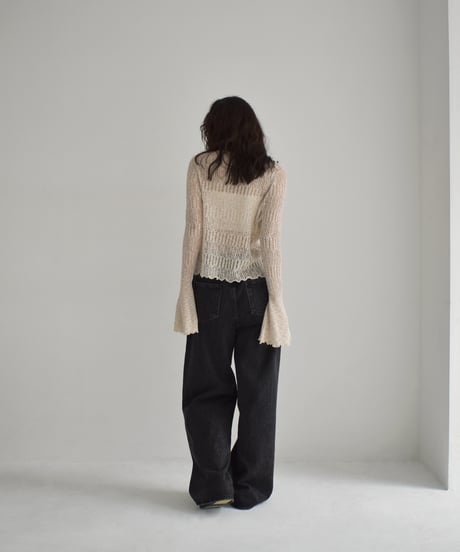 Bell Sleeve Sheer Knit Cardigan t1911-461