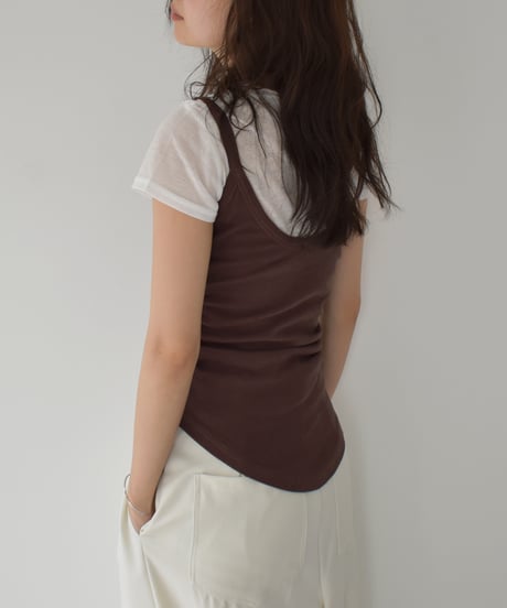Side Gather Camisole Tops t1911-390