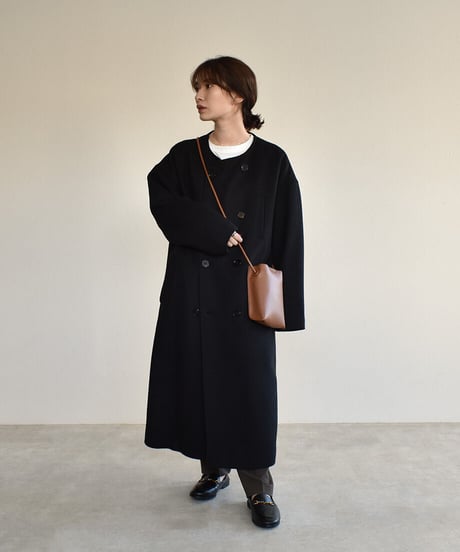Boa Collar Wool Coat（Black）c1911-12