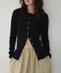 Crew Neck Rib Kint Cardigan t1911-350