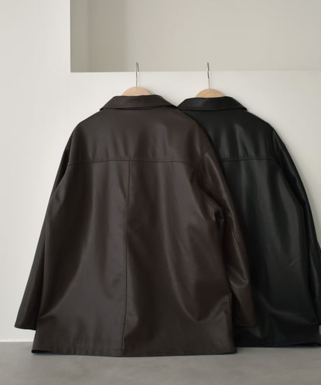 Fake Leather Over Jacket t1911-498