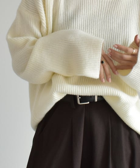Crew Neck Ribknit Pullover t1911-488