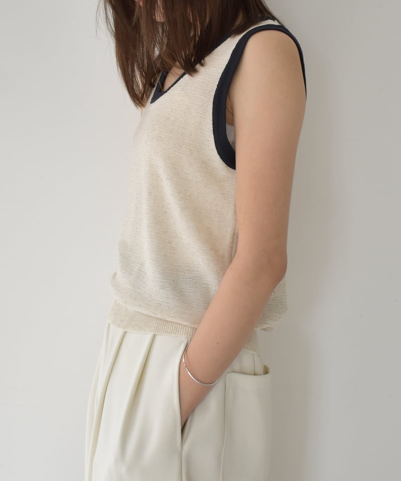 Bicolor Slub Knit Tank t1911-408 | cizatto
