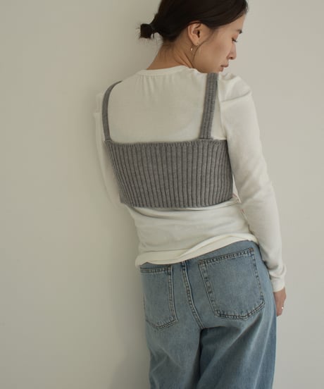 Button Design Knit Bustier t1911-230