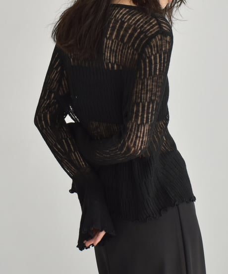 Bell Sleeve Sheer Knit Cardigan t1911-461