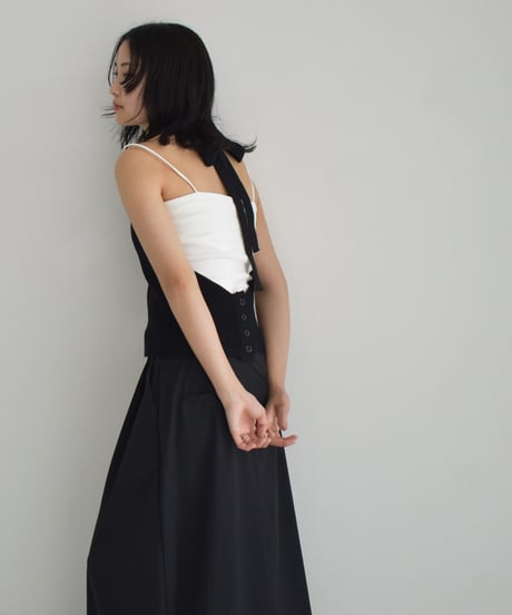 Halterneck Ribbon Knit Tops t1911-283
