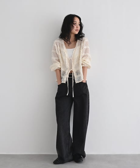 Dot Sheer Ribbon Cardigan t1911-520