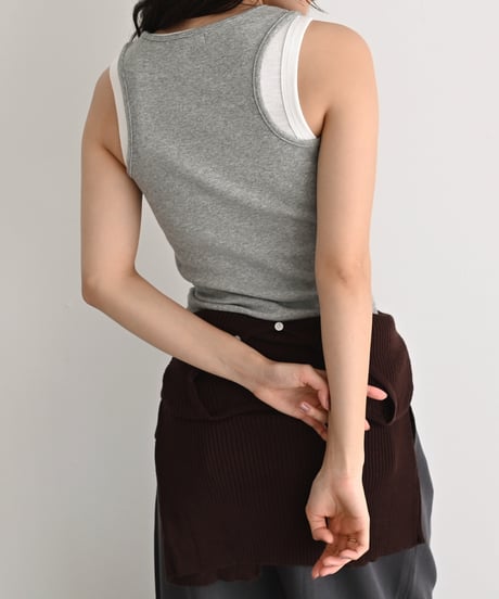 Uneck Rib Tank Tops t1911-547