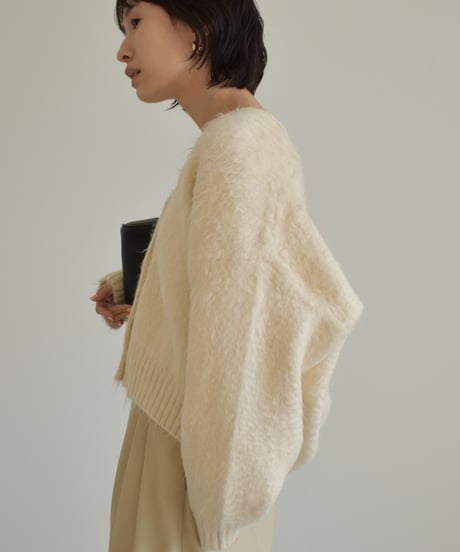 Vneck Shaggy Knit Cardigan t1911-491