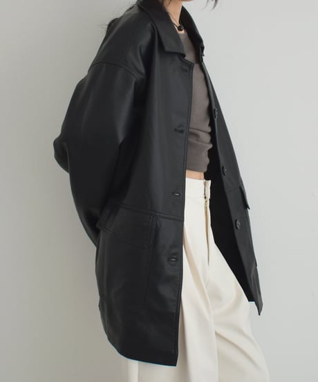 Fake Leather Over Jacket t1911-498