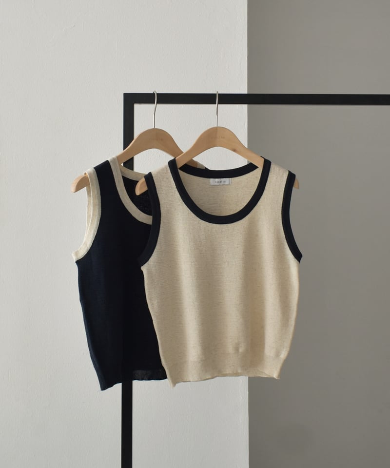 Bicolor Slub Knit Tank t1911-408 | cizatto