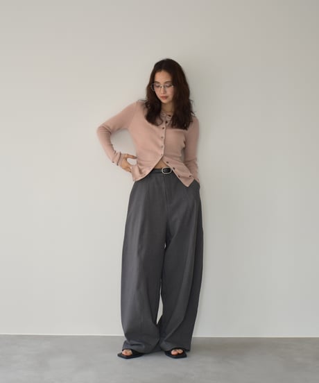 Crew Neck Rib Kint Cardigan t1911-350