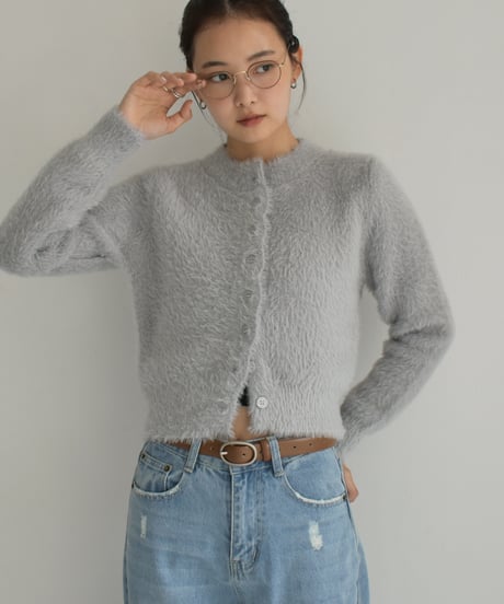 Shaggy Short Knit Cardigan t1911-311