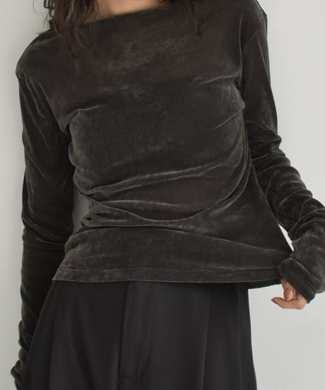 Sheer Velor Long Sleeve Tops t1911-472