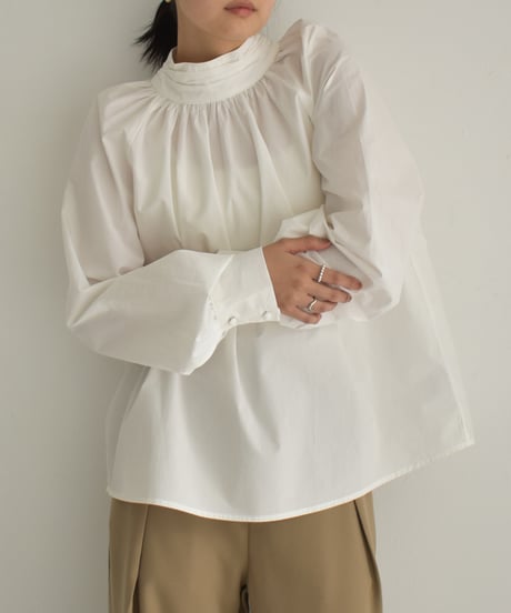 Tuck Stand Collar Blouse t1911-263