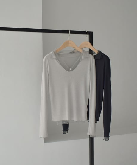Tulle Layered Rib Tops t1911-438
