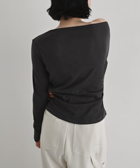Oneshoulder Gather Drape Cutsew t1911-525
