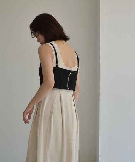 Back Zip Camisole（Black）【セットアップ着用可能】 t1911-181