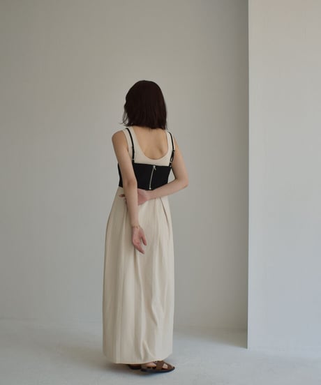 Back Zip Camisole（Black）【セットアップ着用可能】 t1911-181