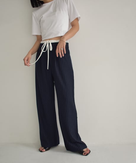 Double Waist Stripe Tuck Pants bo2000-116