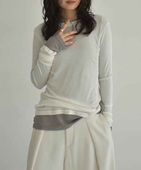 【Pre Order】4月下旬入荷分 予約販売 Finger Hole Sheer Tops t1911-343
