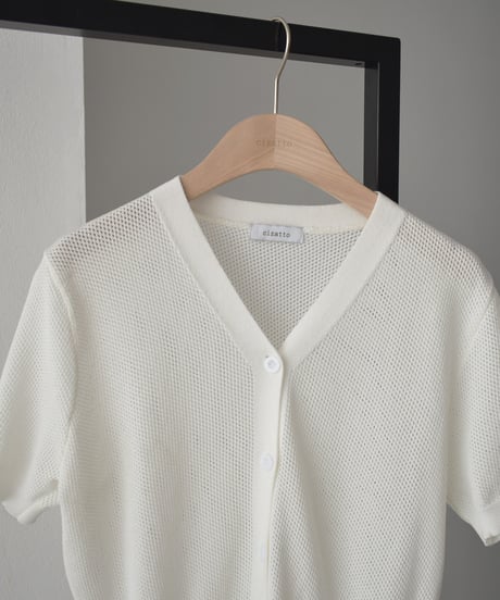 Half Sleeve Mesh Knit Cardigan t1911-387