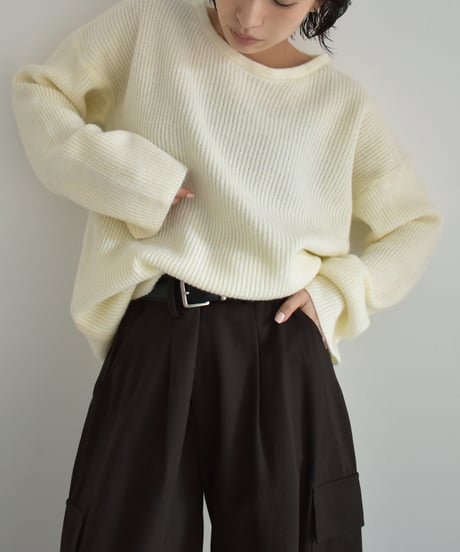 Crew Neck Ribknit Pullover t1911-488