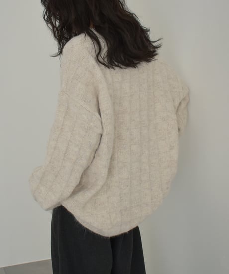 Plaid Pattern Knit Cardigan t1911-477