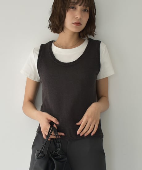 Round Neck Knit Vest t1911-407