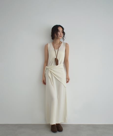 Stole Set Nosleeve Knit Onepiece op-0202009561