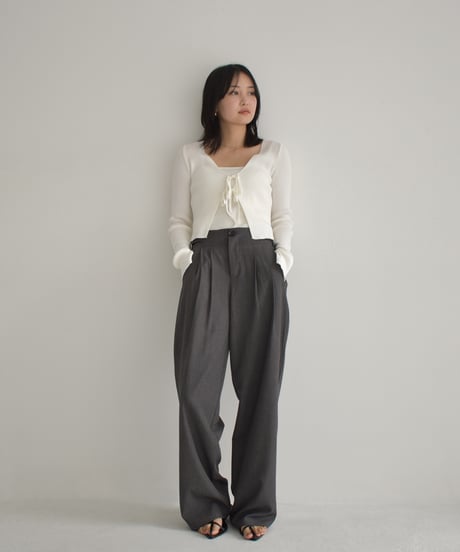 Rib Knit Ribbon Cardigan t1911-269